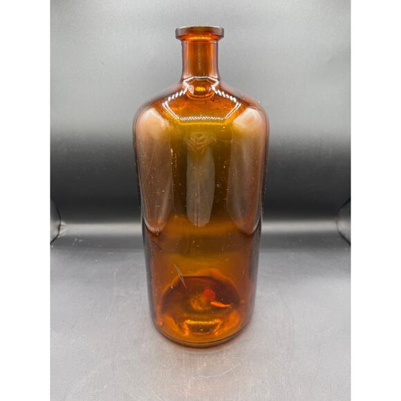 Vintage American Amber Glass Apothecary/Medicine Bottle - great cond - Picture 1 of 7